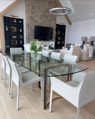 Gates Interiors completed table with Worthen bases